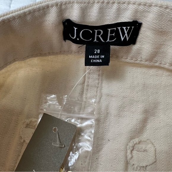 J. Crew Textured denim mini skirt in ecru Cream Gold Size 28 *Flawed* NWT - Picture 9 of 10